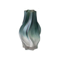 SOGA 27cm Glass Vase Blue with Beautiful glass Bubble Texture Art Vases