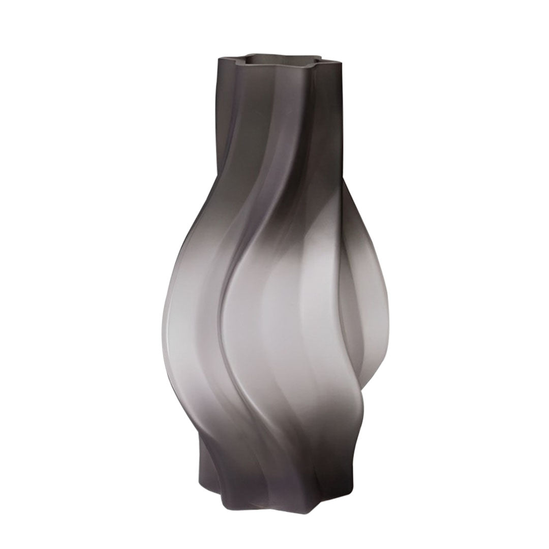 NNEAGS 33cm Glass Vase Grey with Beautiful glass Bubble Texture Art Vases