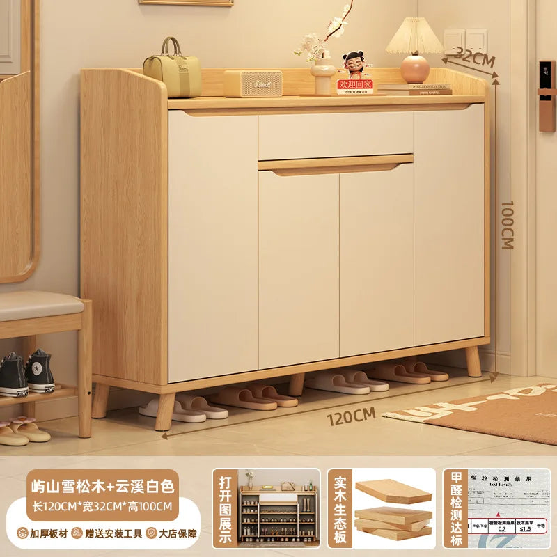 HYS solid wood shoe cabinet, entrance cabinet, new indoor locker at the entrance of the home
