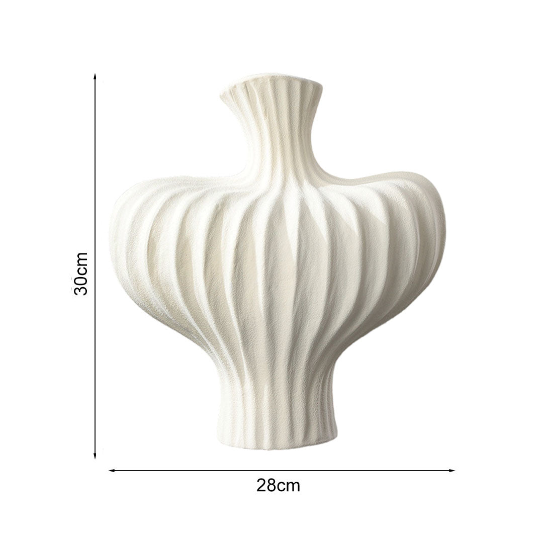 SOGA 2X 28x30cm Large Matte White Decorative Vases – Countertop Ornament