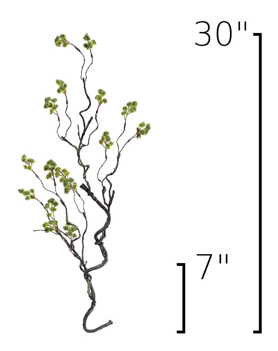 30" Faux Mini Fuzzy Blossom Branch