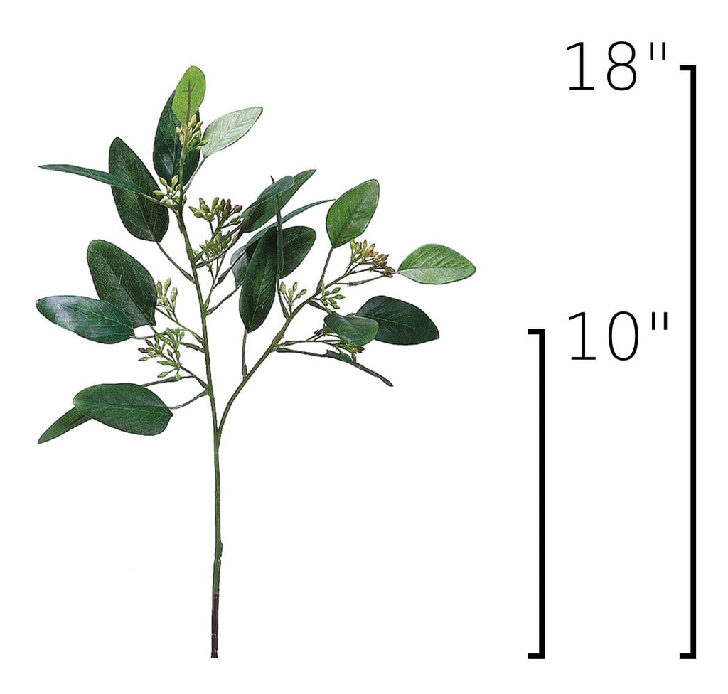 18" Faux Seeded Eucalyptus Stem