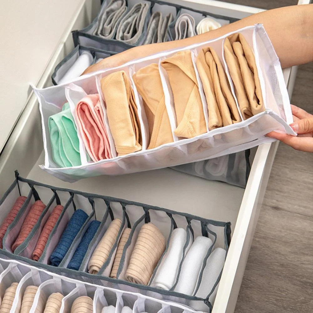 Underwear Storage Box Clothes Organizer Nylon Divider Drawer for Ties Socks Shorts Home Closet Organization Solution