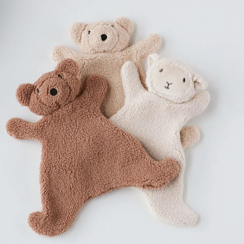 Newborn Comforter Soft Blanket Toy Cute Bear Lamb Snuggle Stuffed Animals Toys for Boys Girl Photography Props Bedding Accessory