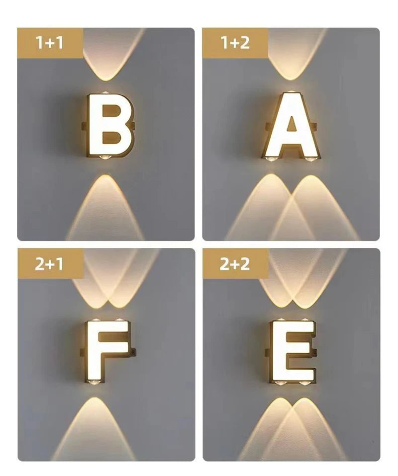 Outdoor IP65 Waterproof Wall Light Indoor Lighting Home Decor Advertising Words for Shop Restaurant 26 Letters Model Wall Lamp
