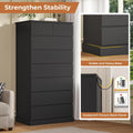Black Tall Dresser With 8 Drawers Bedroom Storage Solution