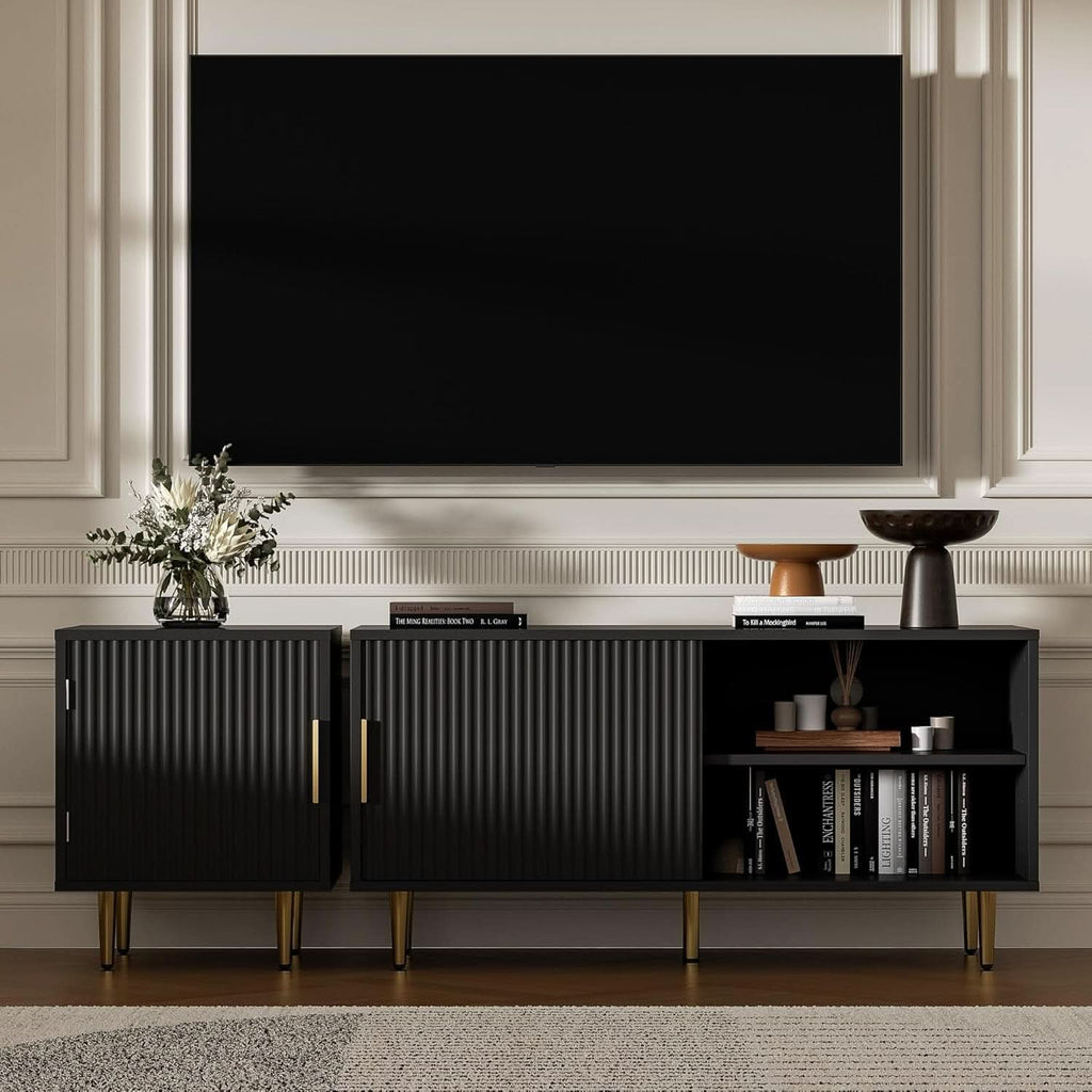 Black 65 Inch Television Stand Entertainment Center