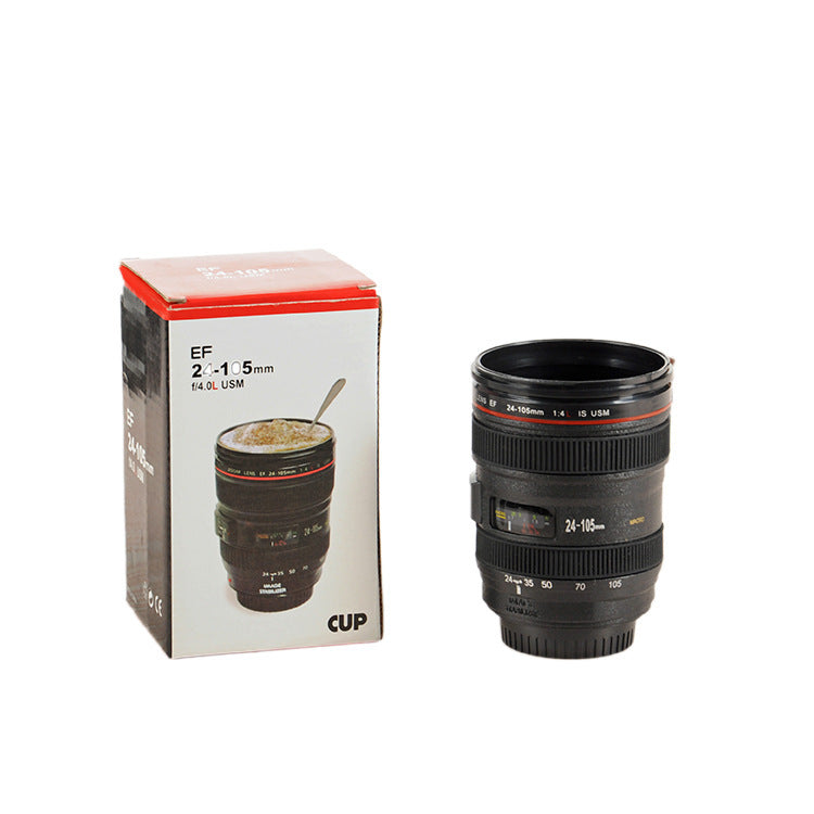DSLR lens cup stainless steel water cup office coffee cup