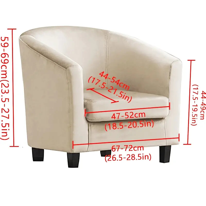 Stretch Spandex Club Chair Slipcover - Cream Color