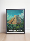 Riviera Maya Art Print - Chichén Itzá Travel Print - Mexico Canvas Art - Riviera Maya Travel Poster