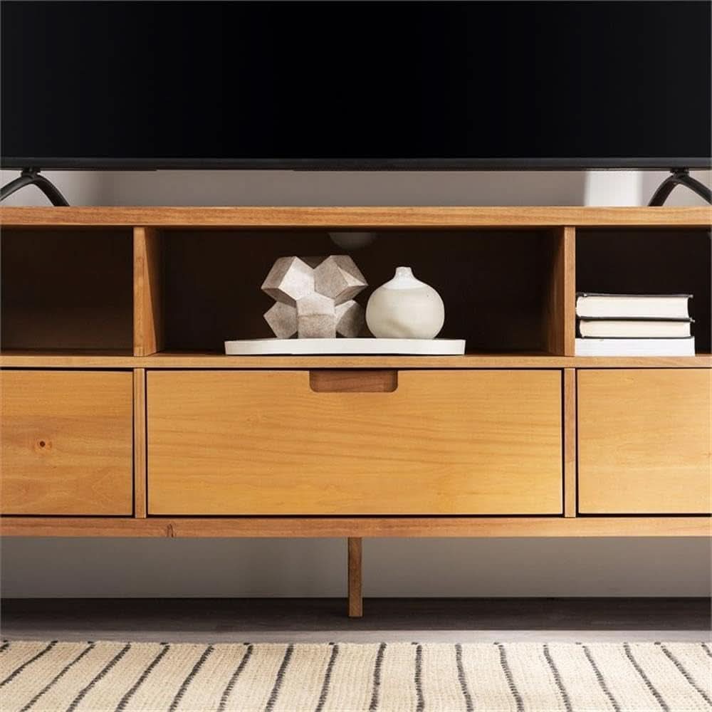 Millie Mid-Century Television Stand 80-Inch Caramel
