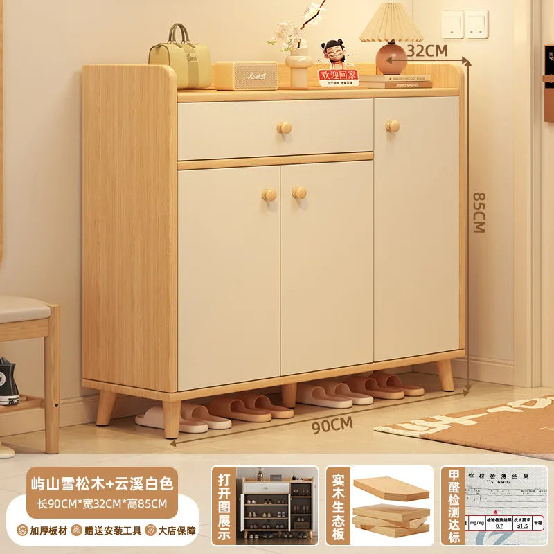 HYS solid wood shoe cabinet, entrance cabinet, new indoor locker at the entrance of the home