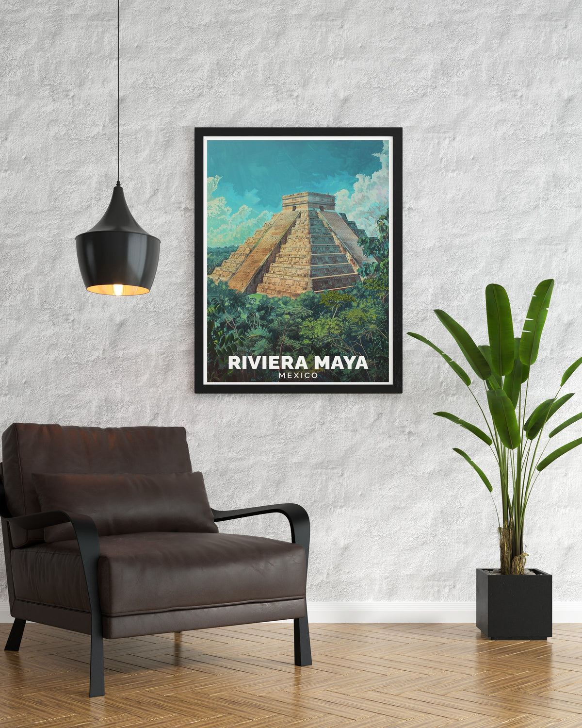 Riviera Maya Art Print - Chichén Itzá Travel Print - Mexico Canvas Art - Riviera Maya Travel Poster