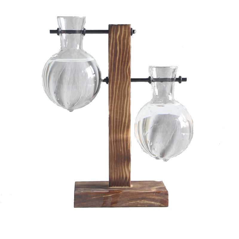 Wooden Frame Holding Glass Vases