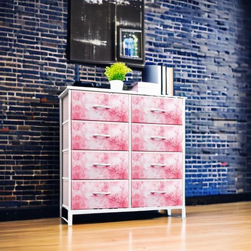 Pink Eight Drawer Dresser For Bedroom Organization