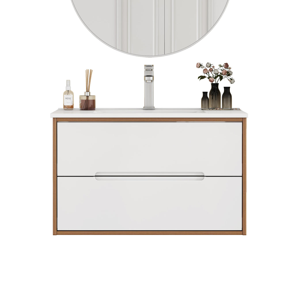 32-Inch Wall-Mounted Bathroom Vanity With Sink Combo