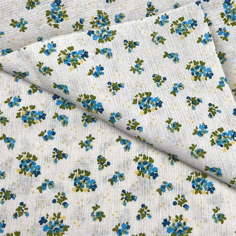 Retro Boho Floral Cotton Linen Blend Fabric - Soft Decorative Cloth for Tablecloth & Sofa Throw