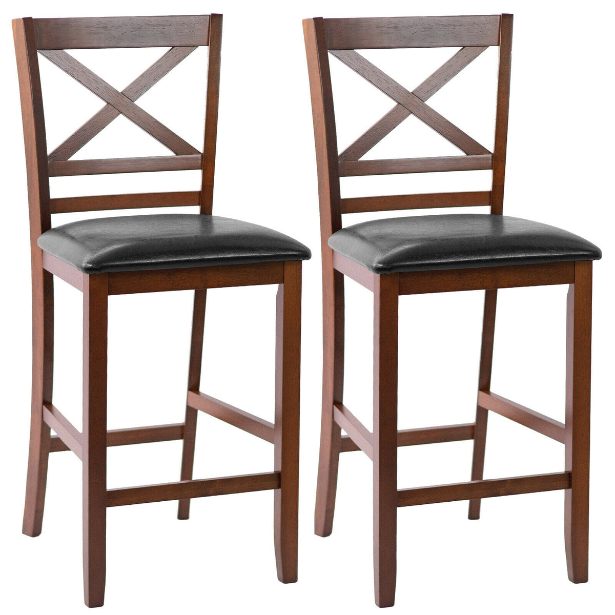 Counter Height Bar Stools 25 Inch - Set of 2 with PU Leather