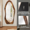 Handcrafted Oak Framed Wavy Leaning Bedroom Mirror