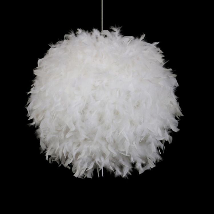Minimalist European Feather LED Pendant Light for Bedroom
