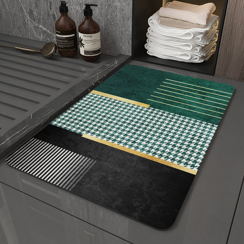 Retro Non-Slip Bath Mat with Quick-Dry Technology