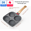 Fried Egg Burger Machine Frying Pan Non-Stick Surface Household Four Hole Breakfast Pan Fried Egg Divine Tool Pancake Pan