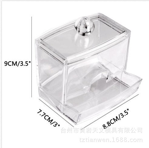 Transparent Acrylic Cotton Swab and Makeup Storage Box