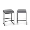 26 inch Bar Stools Set of 2 Counter Height Barstools with Faux Leather Upholstered Seat