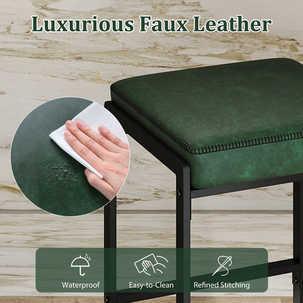 26 inch Bar Stools Set of 4 Counter Height Barstools with Faux Leather Upholstered Seat