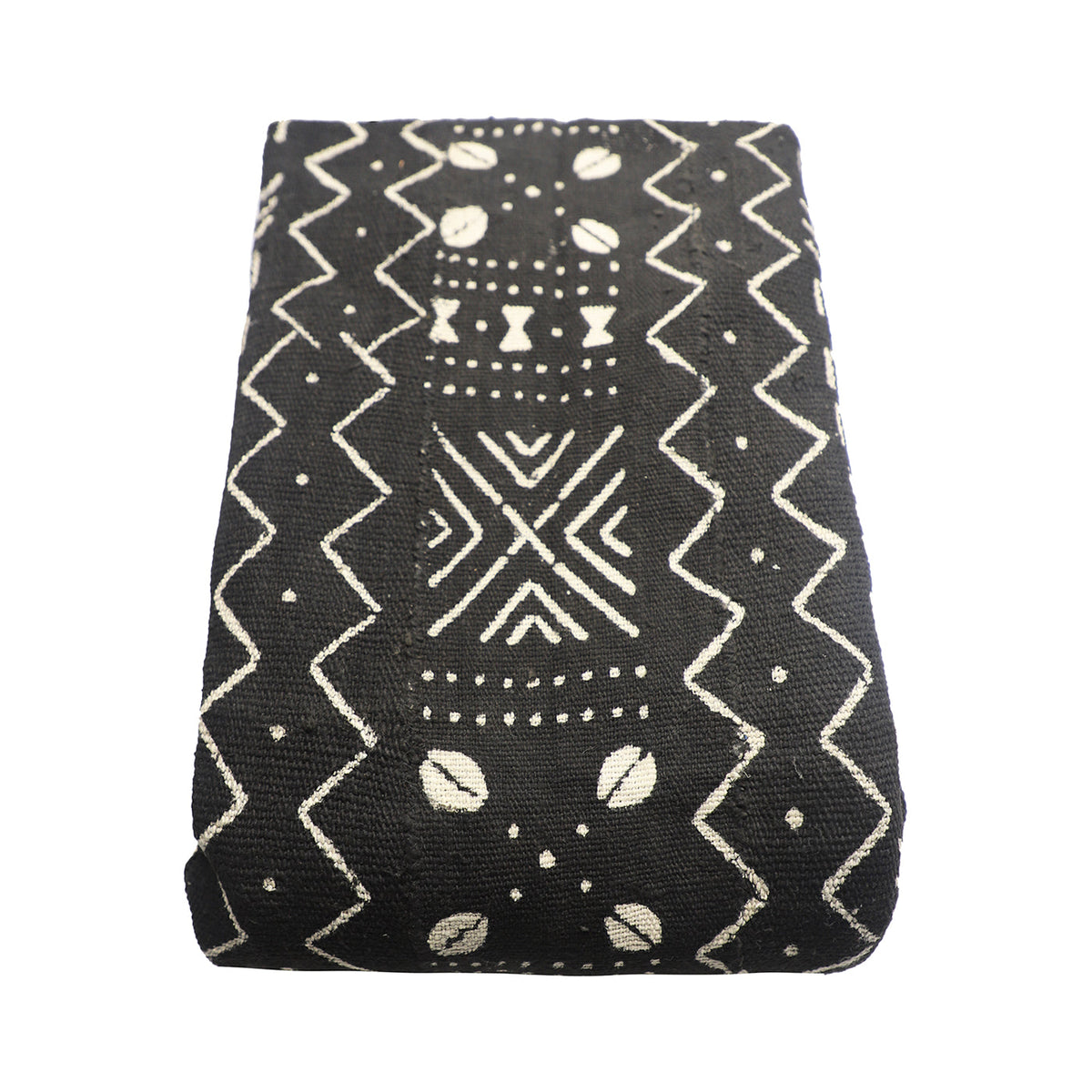 Mud Cloth Textile | Oversize Throw Blanket Black