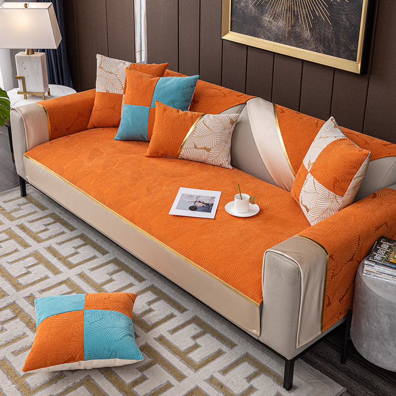 Stylish Banana Leaf Chenille Sofa Cover for Transformation