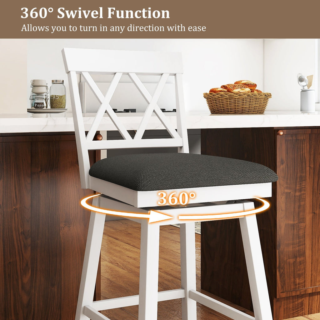Counter Height Swivel Bar Stools with Upholstered Seat
