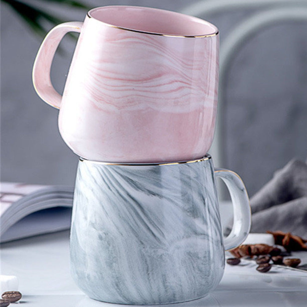 Creative Pink Marble Ceramic Coffee Mug for Lovers