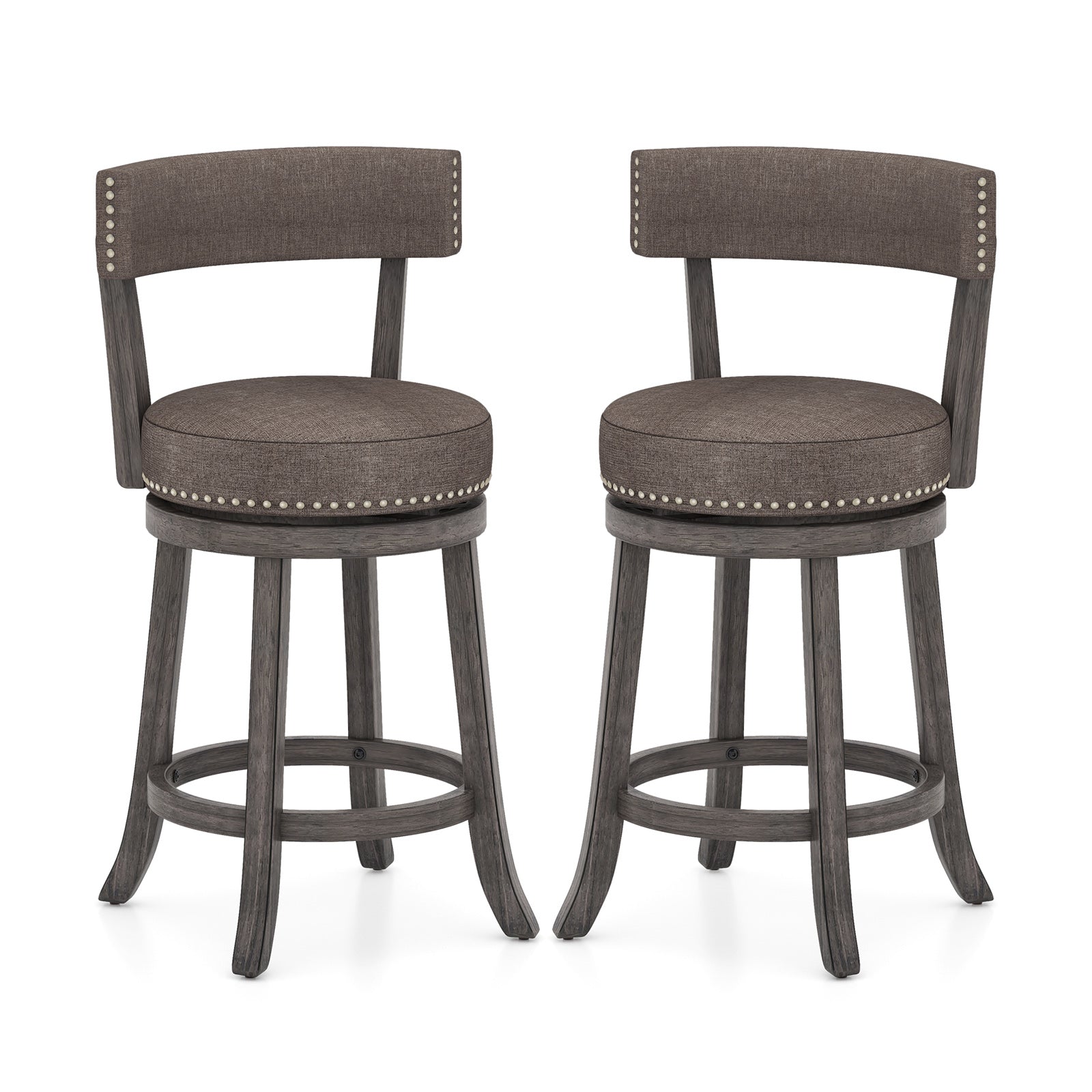 Counter Height Swivel Bar Stools Set of 2 - 24 & 29 Inch