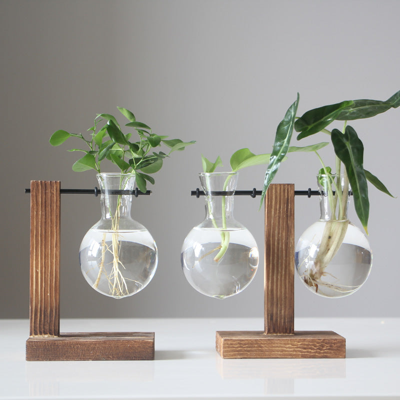 Wooden Frame Holding Glass Vases