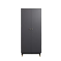 Custom Black Wood Bedroom Furniture Clothes Closet Cabinet Organizer and Storage Organization Wardrobe with Drawer