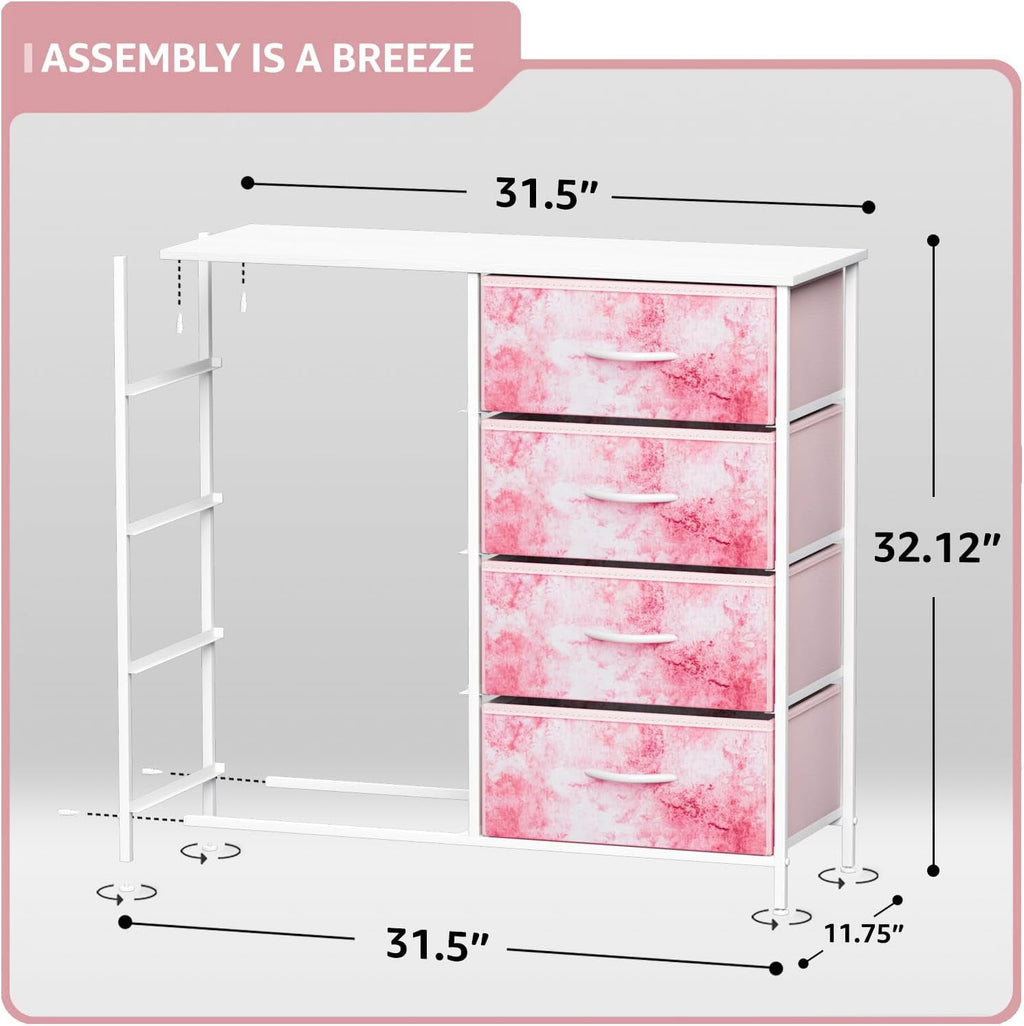 Pink Eight Drawer Dresser For Bedroom Organization