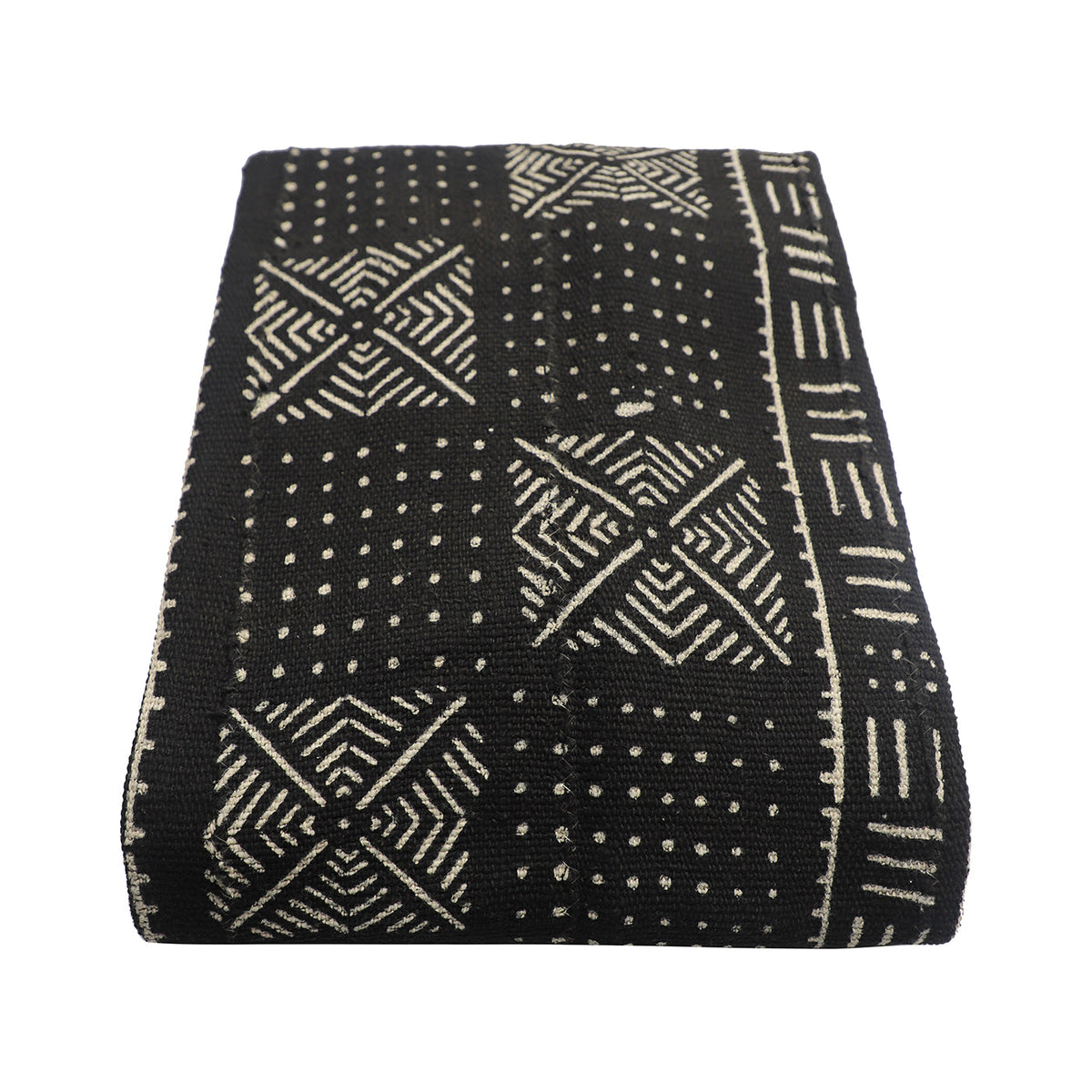 Mud Cloth Textile | Oversize Throw Blanket Black
