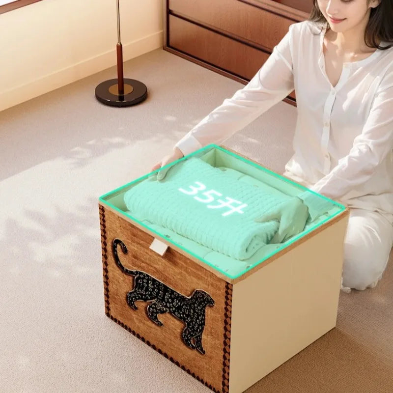 Mid-Century Oxford Fabric Storage Box Cube Organizer Retro Foldable Clothing Drawer Closet Container for Home Organization