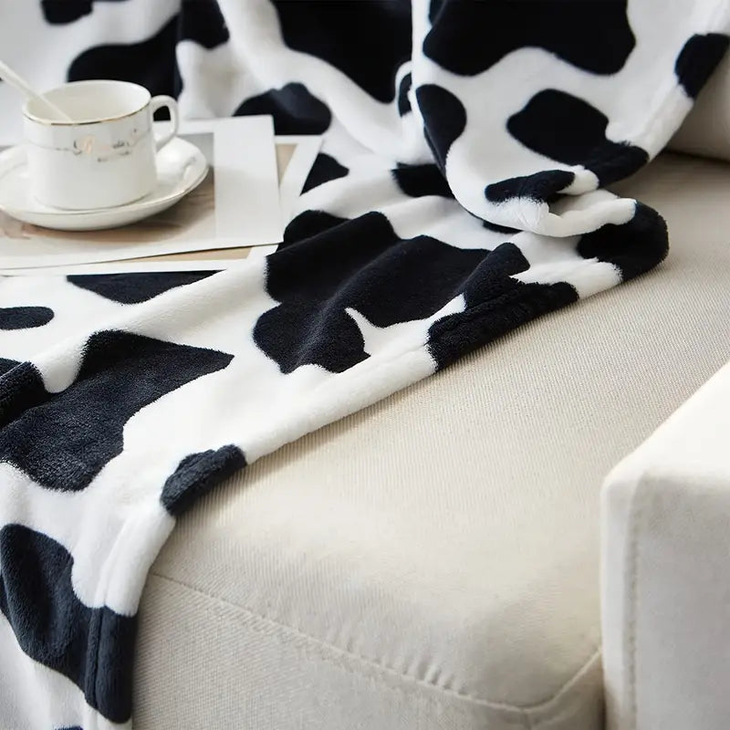 Black and White Cow Print Soft Fleece Blanket