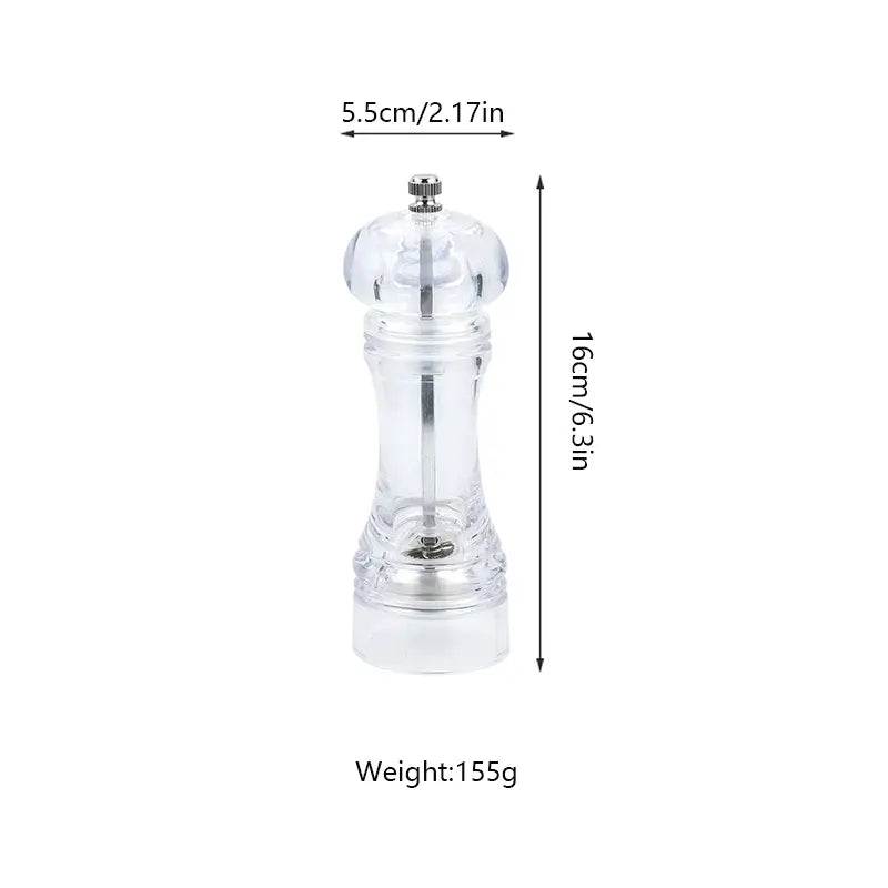 6in Acrylic Manual Grinder for Pepper & Salt (1pc)
