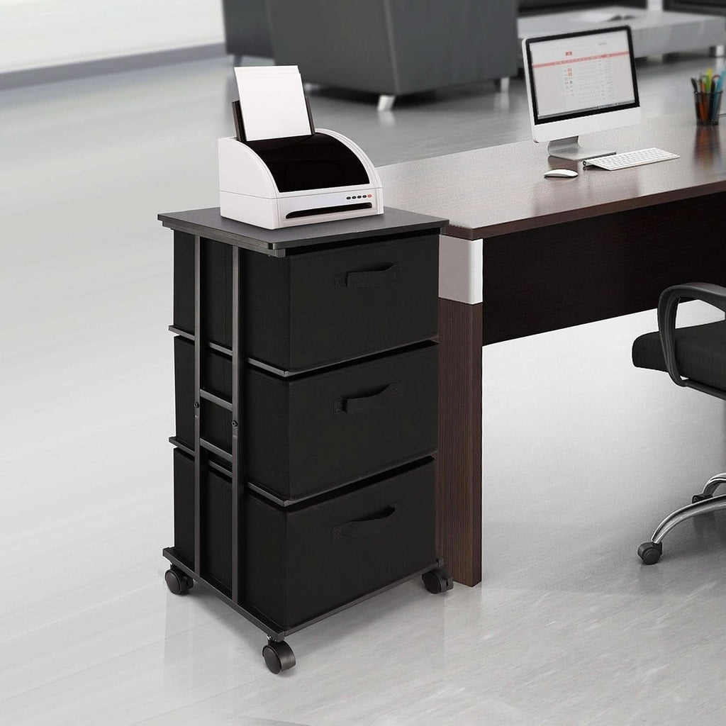 Black 3 Drawer Dresser For Bedroom And Hallway Organization