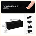 Black Premium Velvet Storage Ottoman Bench Bedroom