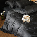 Jacquard Duvet Cover Set with Lace Washed Cotton Queen/King Size Black Comforter Cover housse de couette 220x240 Luxury Bedding