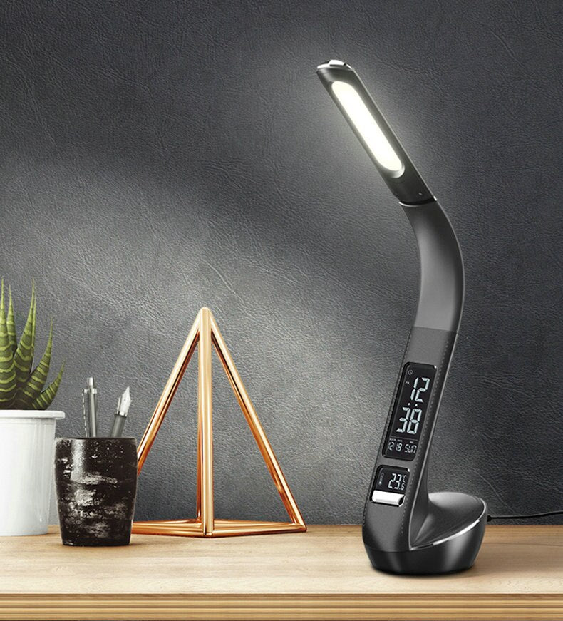 LED Bedroom Table Lamp with HD Calendar Feature