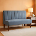 Blue Upholstered Convertible Futon Sofa Bed Dormitory