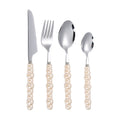 304 stainless steel knife and fork spoon creative pearl ceramic handle tableware western steak knife and fork dessert spoon