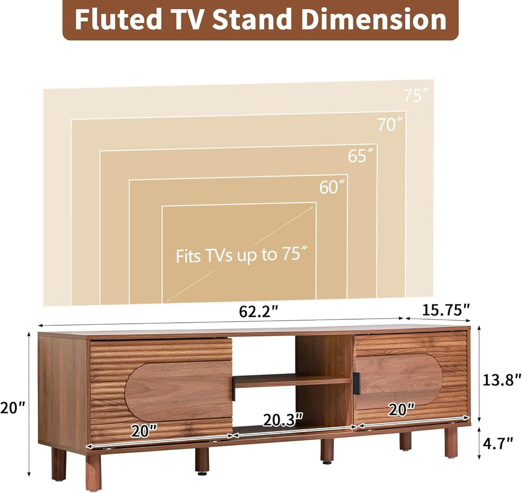 63-Inch Television Stand With Expansive Storage Units