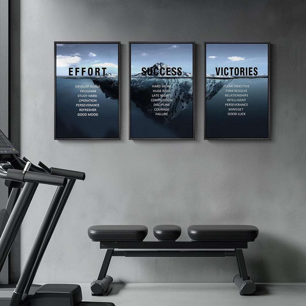 Framed Motivational Wall Art Navy Blue Iceberg 16x24