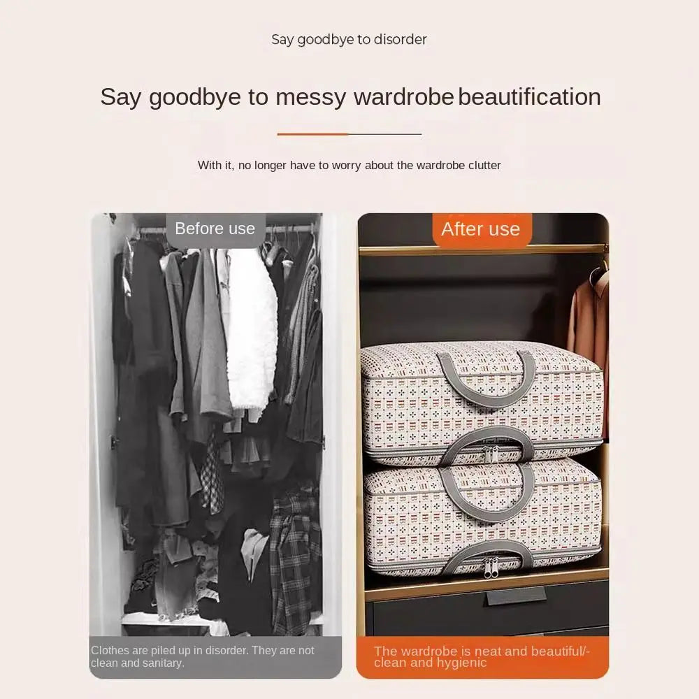 Extra Large Handle Clothes Storage Bag Organizer with Reinforced Handle for Blanket Comforters Bed Sheets Pillows Toy